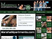 Tablet Screenshot of marshallapartments.com